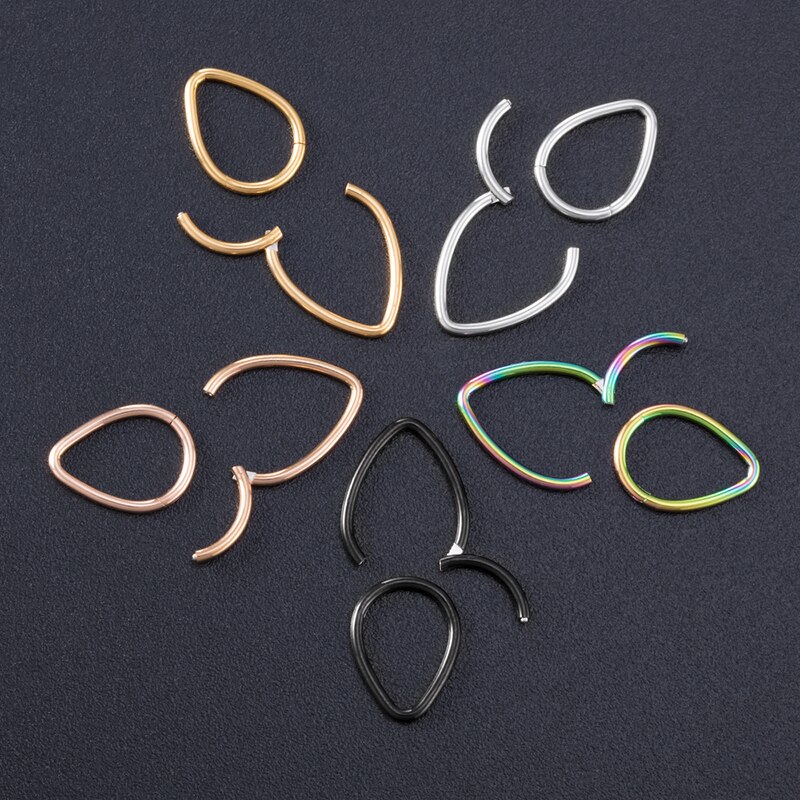 1Pc Neus Lip Ring Hoop Kraakbeen Tragus Slaper Oorbellen 16G Rvs Scharnierende Clicker Segment Septum Piercing Body sieraden