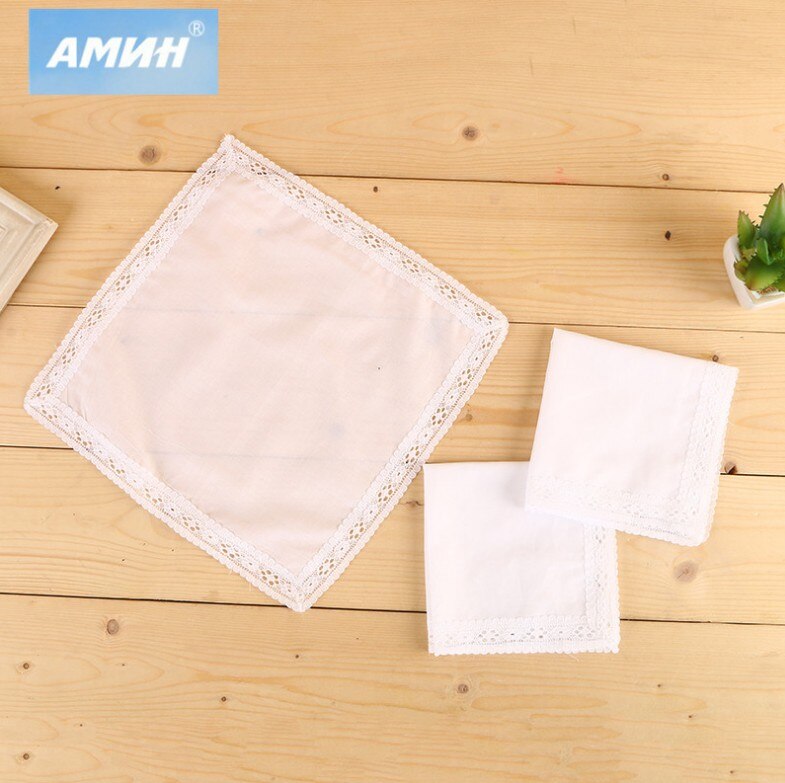 Kant Witte Vierkante Nuttig Zakdoek Voor Vrouw Man Classic Gentleman Stijl Katoenen Zakdoek Vierkante Kant 26*25Cm 6 stks/set: Petal