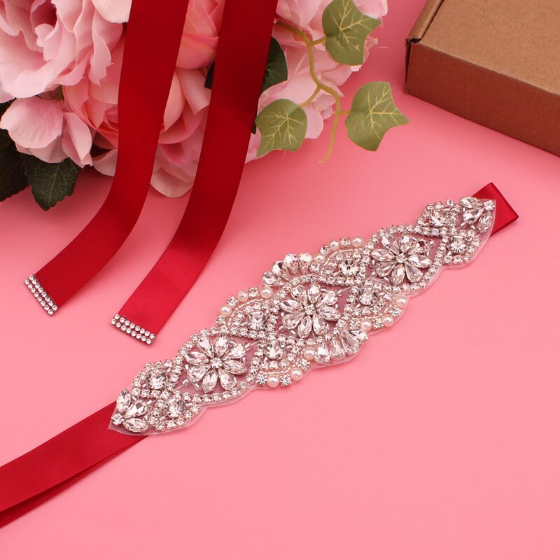 Kristall Hochzeit Gürtel Satin- Strass Party Kleid Gürtel Braut Band Gürtel Brautjungfer Hochzeit Zubehör