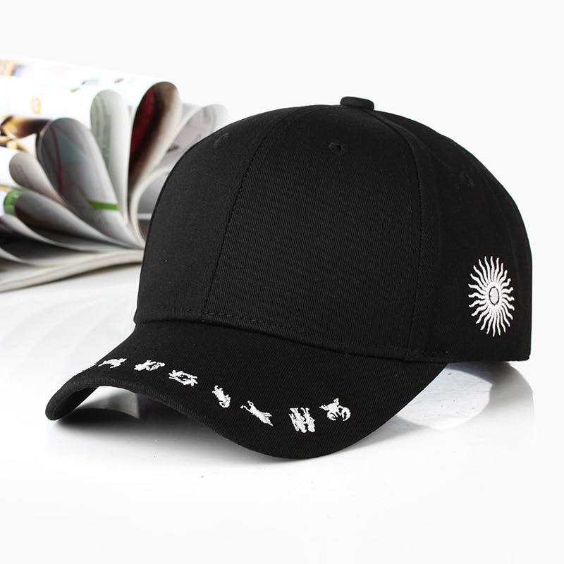 Brevbroderi sort hvid kasket bomuld snapback hatte til mænd kvinder hip hop monterede baseball kasketter