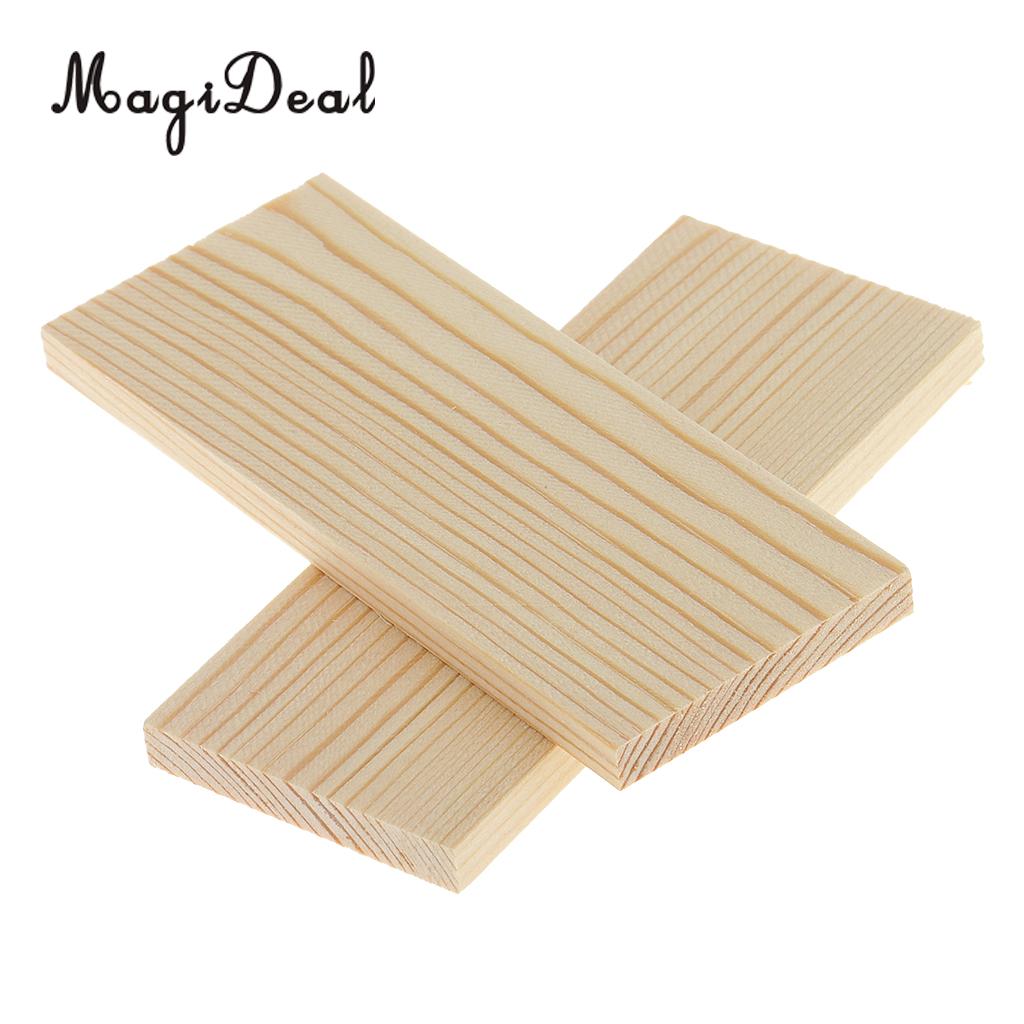 MagiDeal 10 Pieces 10cm 20cm 30cm Mixed Size Natural Pine Wood Rectangle Board Panel for Arts Craft Pinus Sylvestris