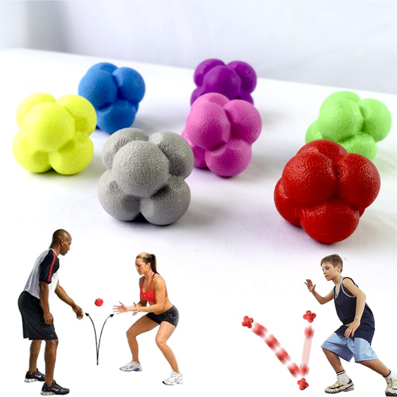 Silicagel Agile Gecoördineerd Reactie Oefening Fitness Training Bal 5.5Cm Zeshoekige Reactie Bal