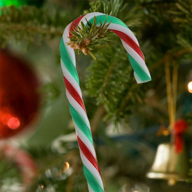10PCS Year Christmas Christmas Acrylic Candy Canes Sweet Xmas Tree Hanging Ornaments-RO