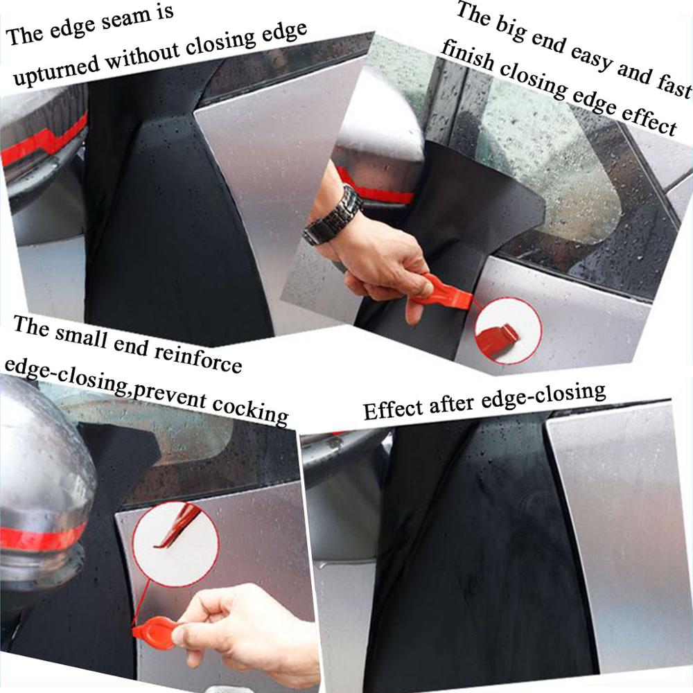 2 uds herramienta para enjugador de tinte de parabrisas Edge Reach, raspador de película, aplicador de vinilo para coche, herramientas, escobilla de goma roja Mini Go Corner 2A30
