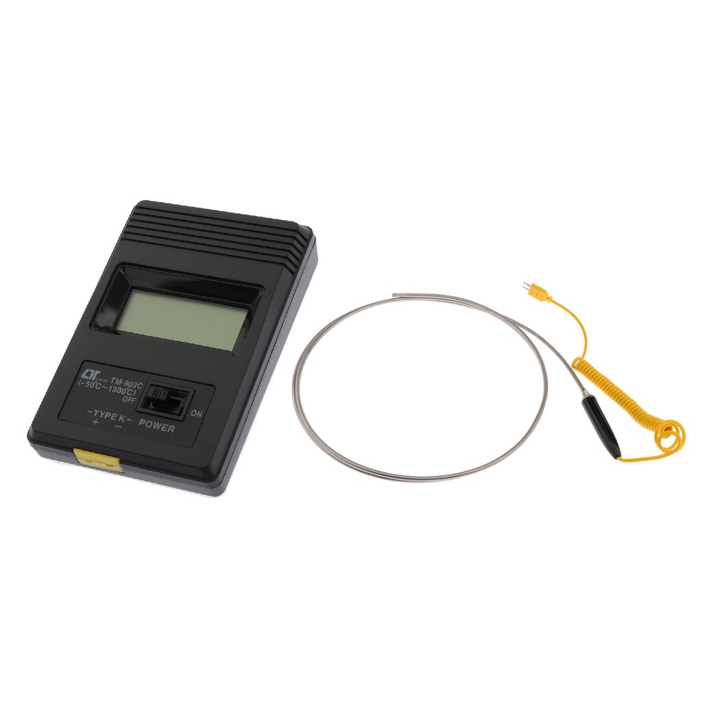 Digital Thermometer LCD + K-Type Thermocouple Temperature Probe, Stainless Steel Probe In Temperature Range 0-1300