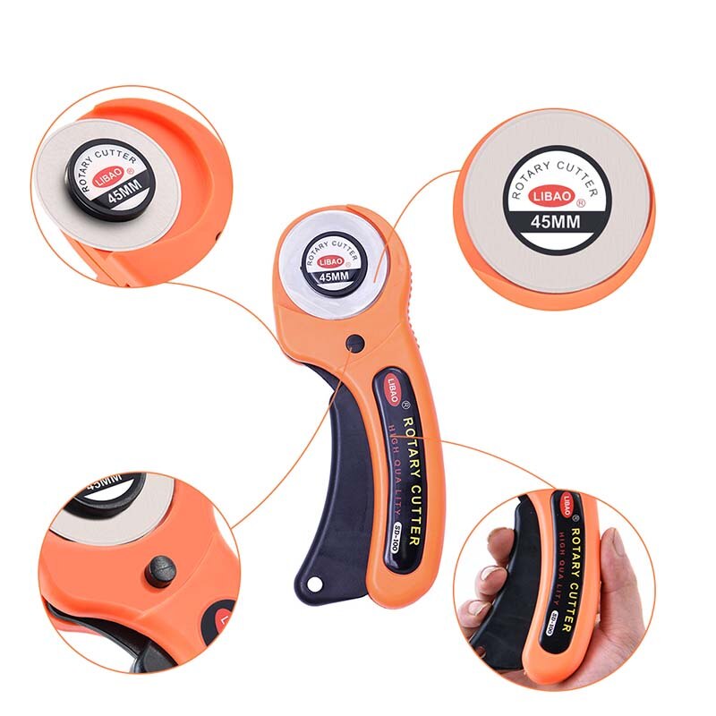 Dressmaking Sewing Kit Leather Craft Tool Hand Cutting Plate Tailor Knife Patchwork Cloth Rotary Cutter Quilting Ruler Blade Set