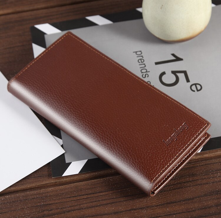 Mannen Portemonnee Luxe Lederen Bifold Zakelijke Portemonnee Voor Mannelijke Credit Id Kaarthouder Pak Purse Checkbook Clutch: Light Coffee