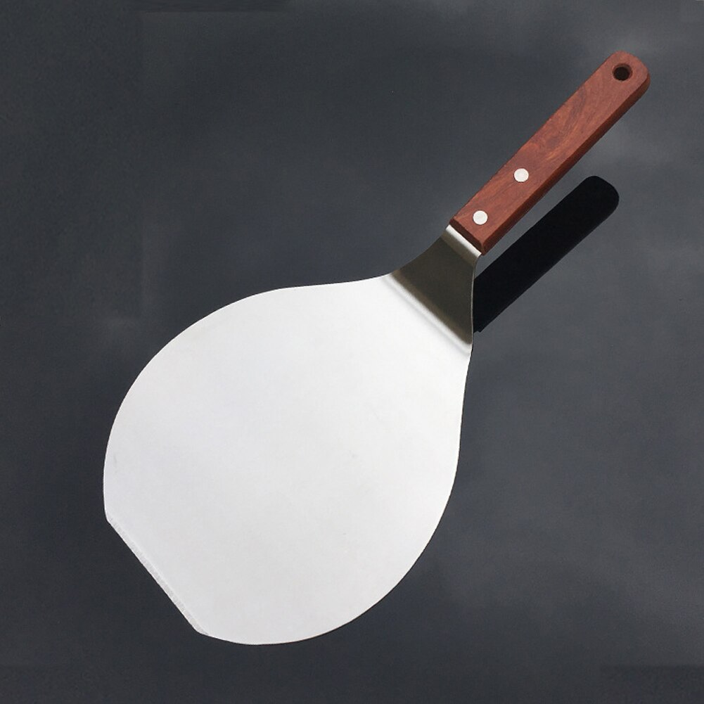 Non Stick Pastry Stainless Steel Kitchen Lifter Round Spatula Pizza Peel Paddle Hanging Hole Baking Tool Cake Shovel Chef