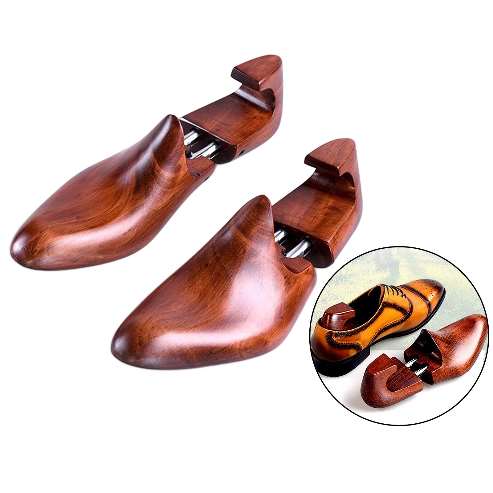 Alargador de árvore de sapato madeira natural modelador ajustável para sapatos casuais/de couro