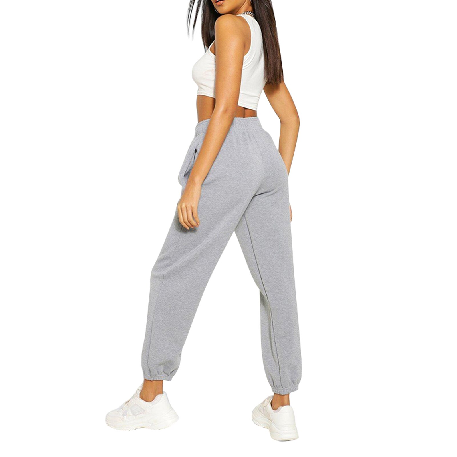 Women's Casual Sport Pants - Elastic Waist, Pockets, Breathable, Loose Fit