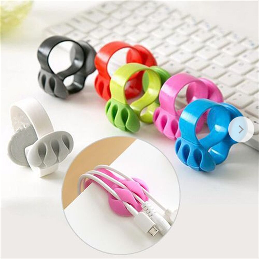 Soporte de Cable para ratón, organizador de Cable, Cargador USB Flexible, gestión de escritorio, accesorios de oficina y hogar