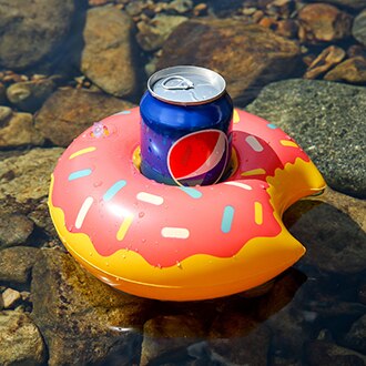 Mini Opblaasbare Bekerhouder Eenhoorn Flamingo bekerhouder Zwembad Float Baden zwembad Speelgoed Partij Decoratie Bar zwemmen ring: Doughnut