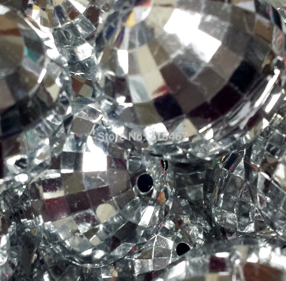 6pcs Plastic silver deco disco Ball 31mm with keychain VINTAGE Charms chain Retro Party Birthday Pinata Game Prize