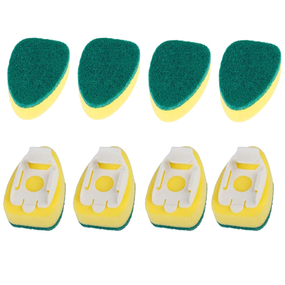 Handle Sponge Magic Sponge Washer Brush Head Kitchen Cleaning Brush Replacement Head Sponge Dish Wash Scrubber Sponge PAK55: Yellow