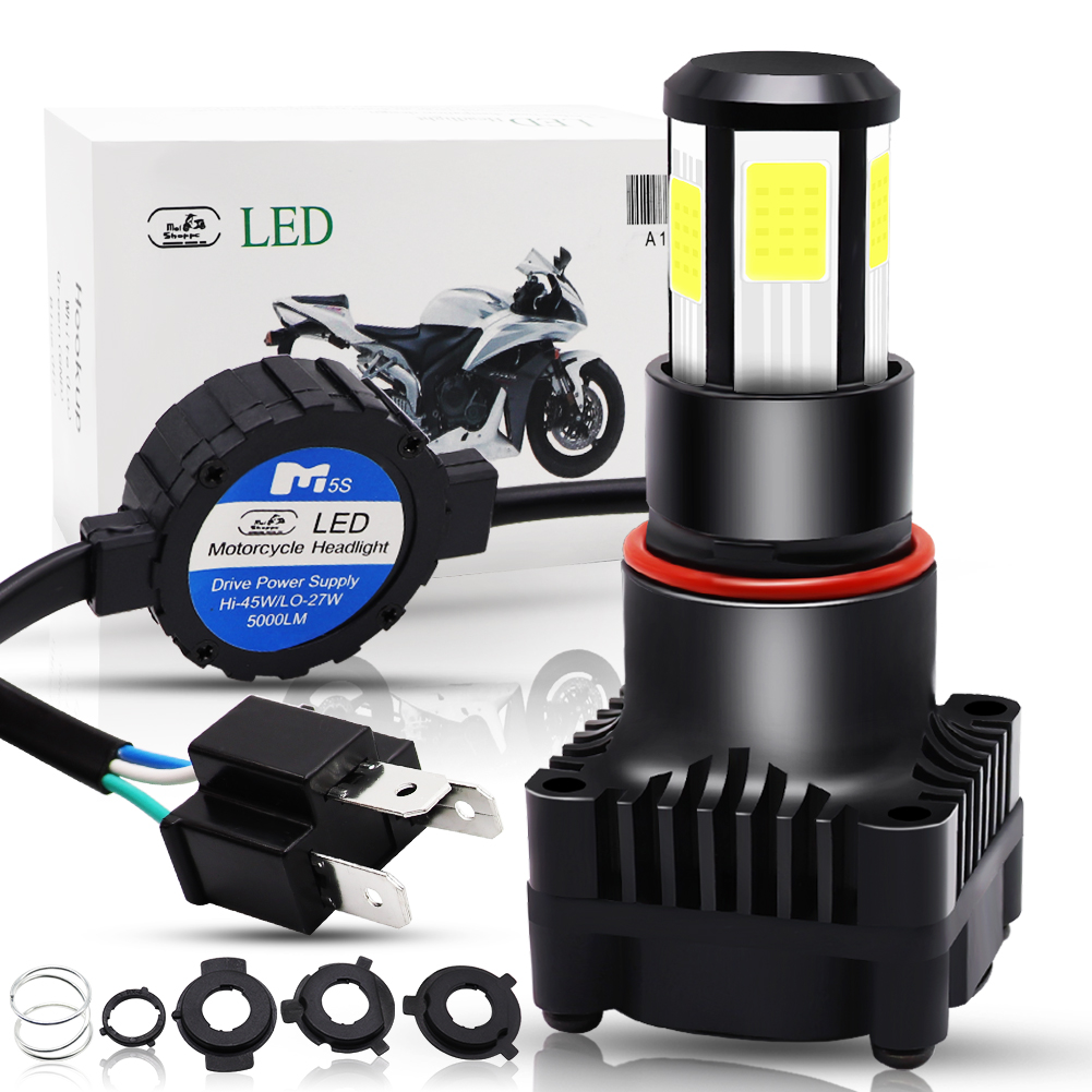 Motorfiets H4 LED Koplamp Lamp Hi-Lo Beam 45W 5000LM COB Chip Motorbike Scooter Moto Universele Koplamp rijden Licht