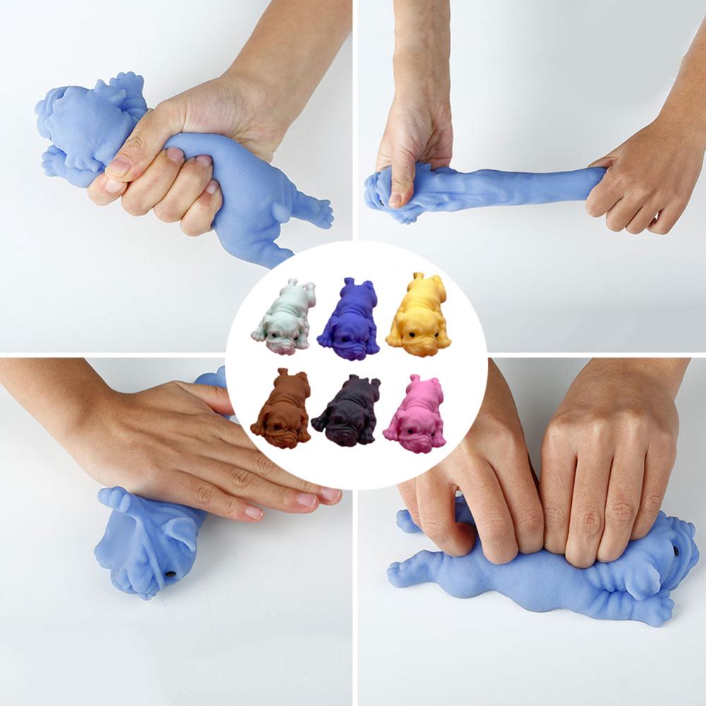Bouledogue en Silicone souple et réaliste, jouet Animal doux et mignon, anti-Stress, pour enfants et adultes