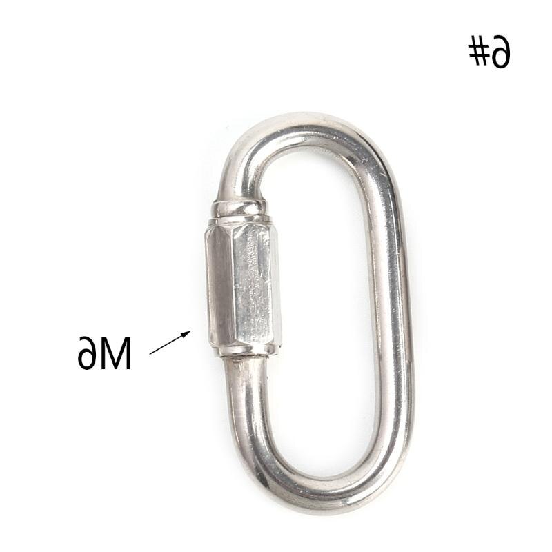 Stainless Steel Screw Lock Climbing Gear Carabiner Quick Links Safety Snap Hook: M6