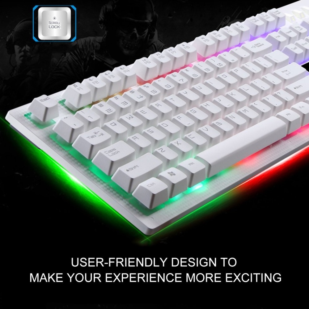 Wired Gaming Keyboard USB Backlight Gaming Keyboard Ergonomic Comfortable 114 Keys Keyboard For PC Laptop For Pro Gamer