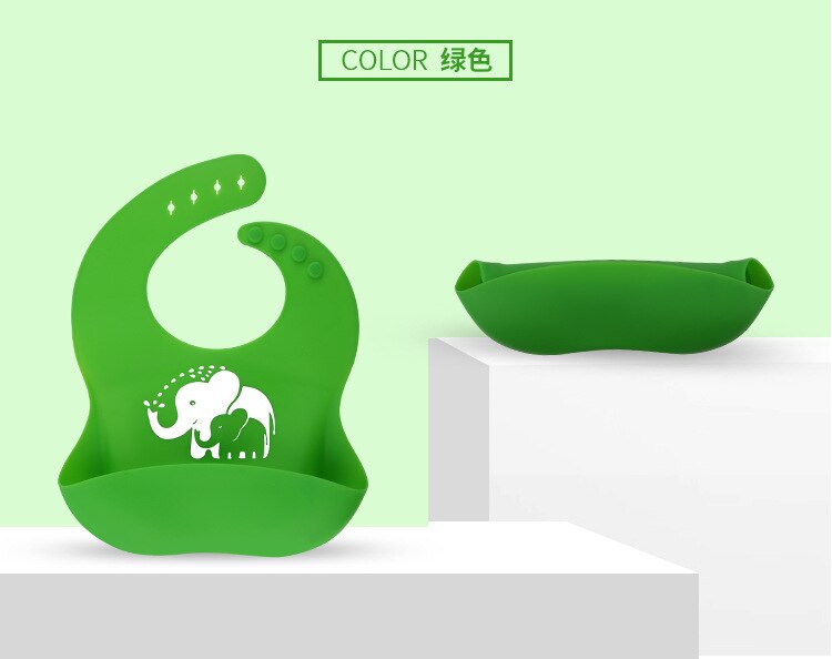 Babadores do bebê babadores de silicone macio à prova dwaterproof água saliva pingando babadores infantis para bebês crianças ferramentas de alimentação do miúdo babadores avental: Green