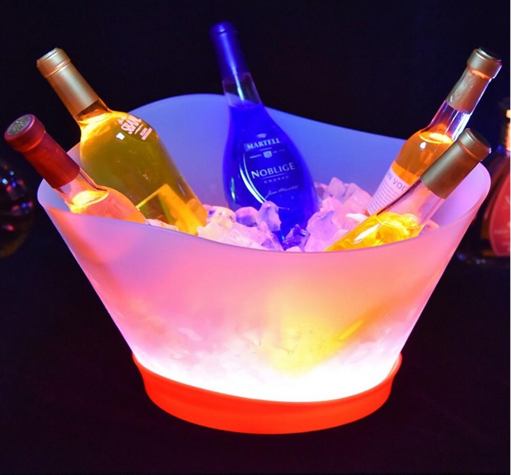 12L LED Rechargeable Ice Buckets Color Changing Wine whisky Cooler boat shaped Champagne Beer Holder Bar/Home/Wedding/Night club