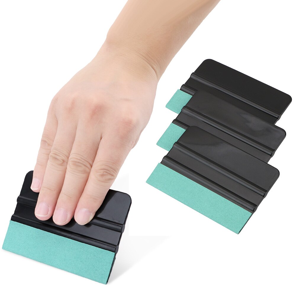 No Scratch Suede Felt Wrapping Scraper Sticker Film Window Tint Tool 3pcs Car Maintenance Carbon Fiber Vinyl Squeegee