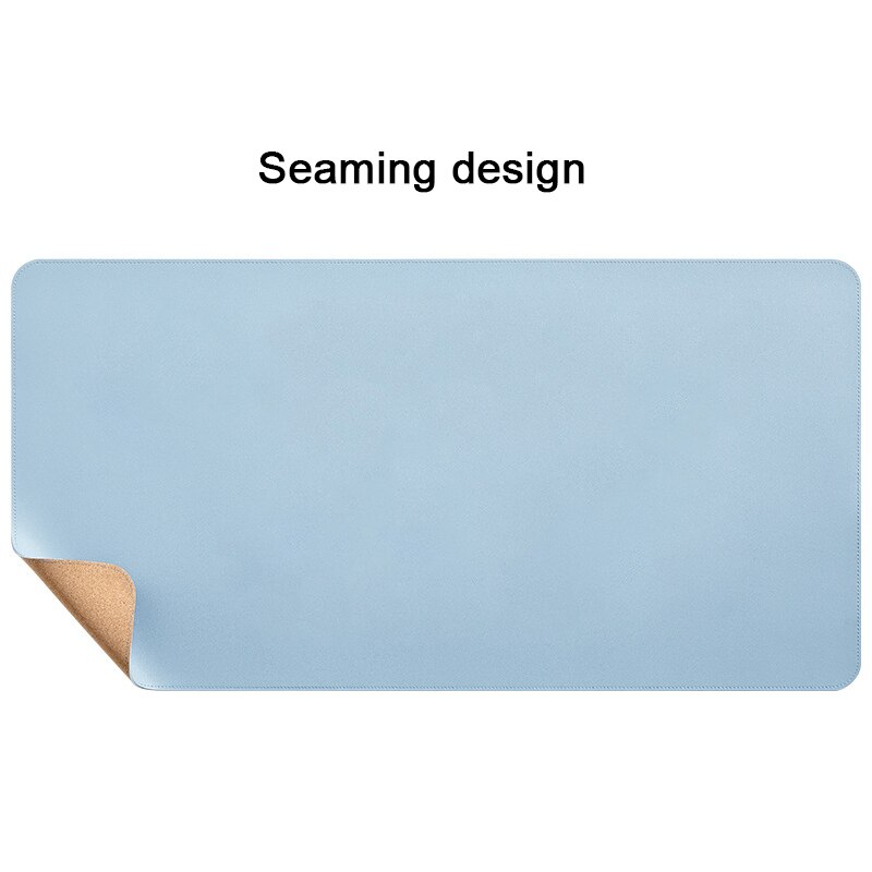 Alfombrilla de ratón de corcho Natural suave, alfombrilla de escritorio antiincrustante de PVC, impermeable, para teclado XXL, para escritorio de escritura,: Style 2 Sky Blue / 900x450 mm