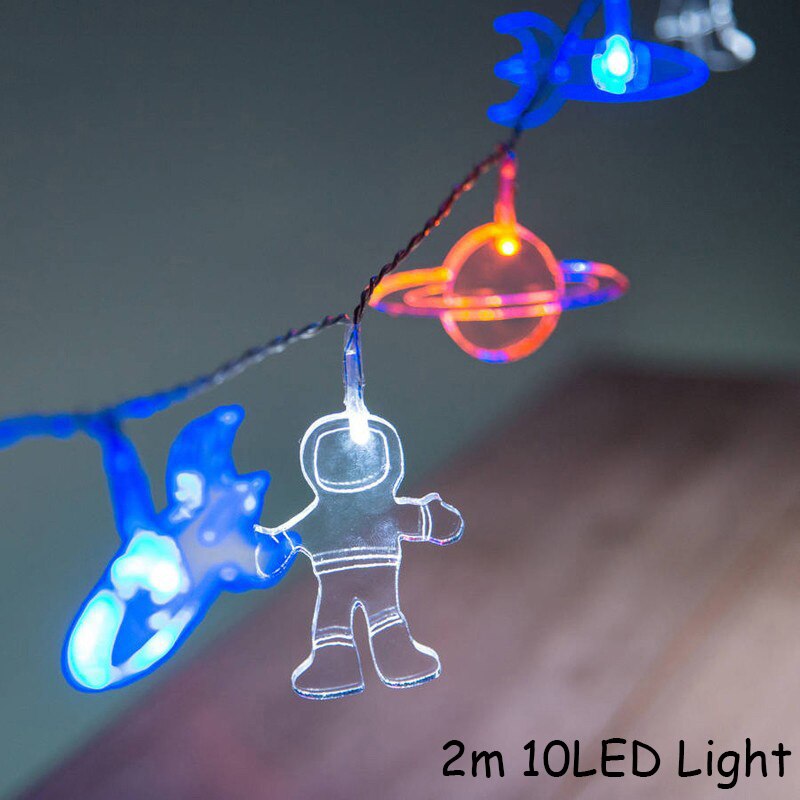 2M LED Lights string Astronaut Outer space Themed Party supplies Kids birthday parties decor Light garland Baby shower Planet