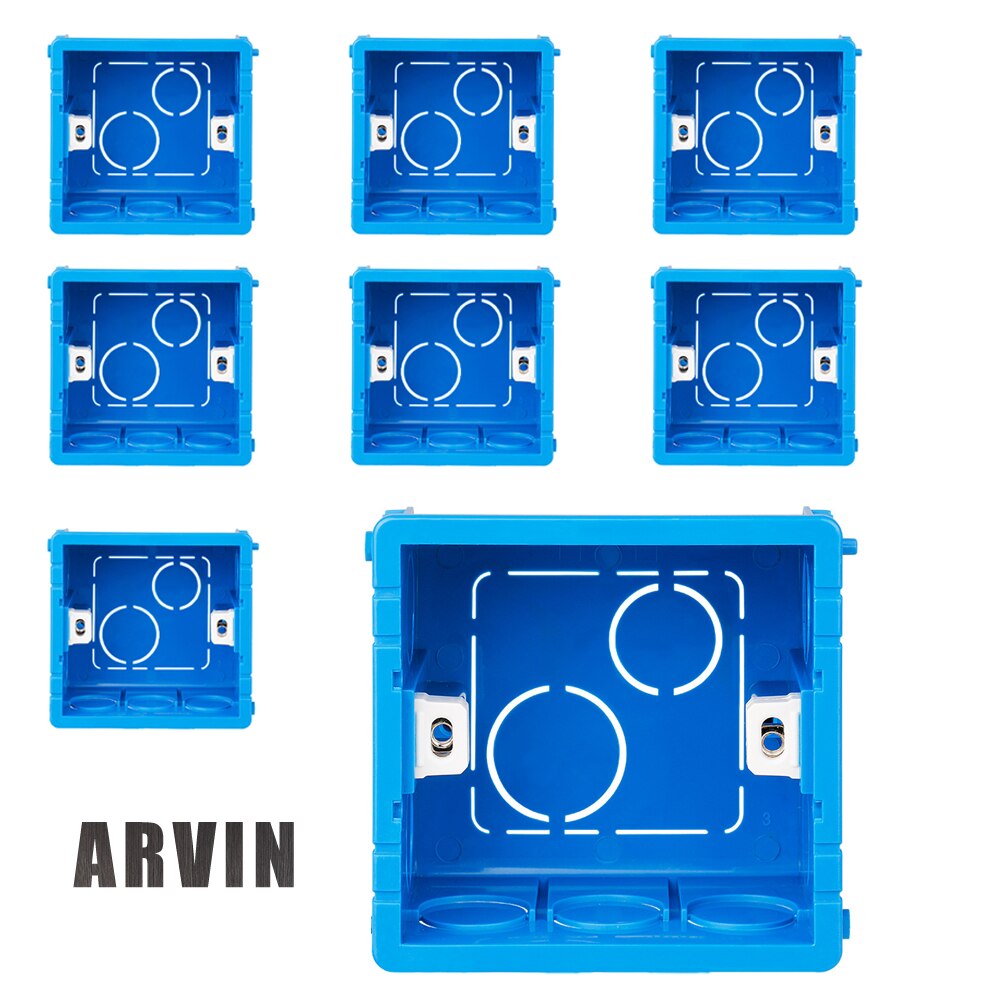 Boîte de montage réglable pour interrupteur mural, 3 couleurs, Cassette interne, 86mm x 83mm x 50mm pour interrupteur tactile de Type 86 et prise de courant
