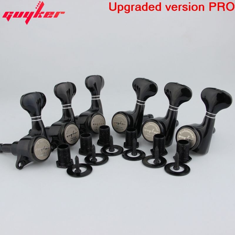 Guyker Gitaar Machine Heads/Verbeterde Versie Locking String Tuning Key Pinnen Tuners Voor Lp, Sg, tl Stijl Elektrische Gitaren Zwart