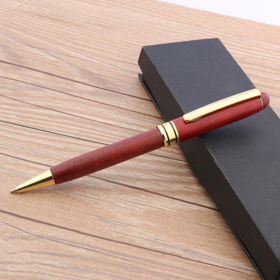 Witte Houten PEN Twist Gouden ZILVEREN Trim Balpen