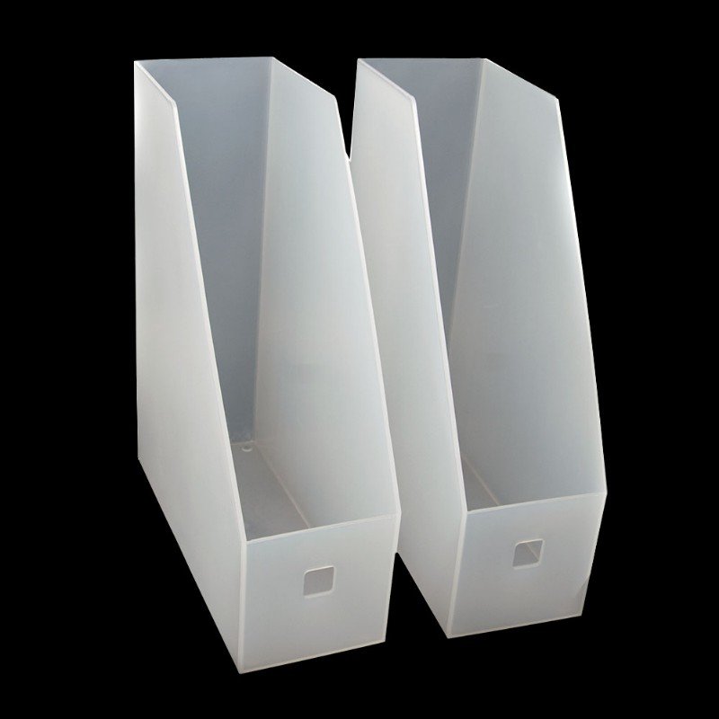 Plastic File Folder Bin Storage Organizer - Vertical with Handle - Holds Notebooks, Binders, Envelopes, Magazines