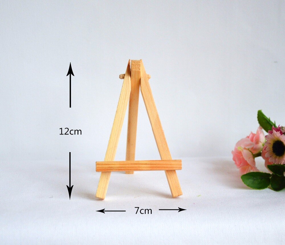 Support Exposition Art BUCOMTU Lot De 12 Mini Chevalets Bois Avec Toiles 10x10cm - Supports Trépieds Pliables Pour Artistes Enfants Supports Toile Peinture