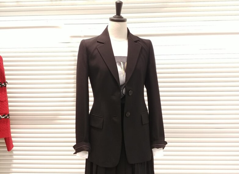 Jurken, lange blazers, enkelrijs, kantoorkleding, dames, geplooide mini-jurken met riem, plus size: Zwart-top / Xl