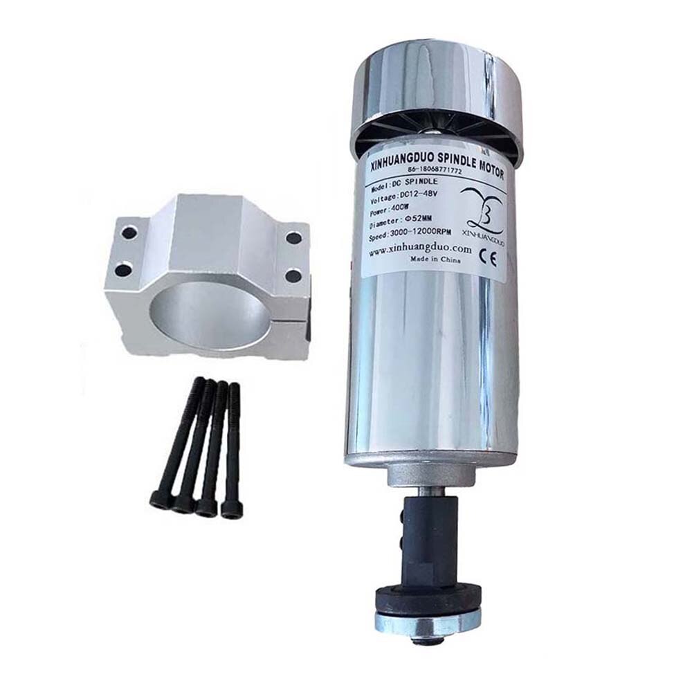 48V 200W 300W 400W 500W Angle Grinder Spindle Motor Air-cooling cnc Spindle DC Motor + 1pcs 52mm Clamp For CNC Machine: Package3  400W