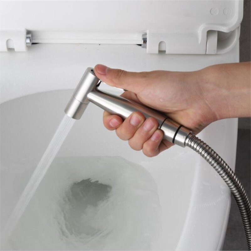 304 Stainless Steel Brushed Nickel Bidet Faucet Handheld Bidet Spray Shower Set Toilet Shattaf Sprayer Douche Kit