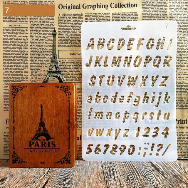Letter Alphabet Number Layering Stencils Painting Scrapbooking Paper Cards Craft DIY Cutting Dies Stencil Children: E
