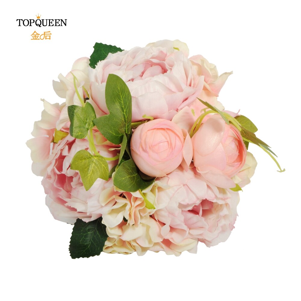 Topqueen Bridal Wedding Boeket Bloemen Bruiloft Boeket Kunstbloemen Roze Boeket Bruiloft Bloem Boeket F15