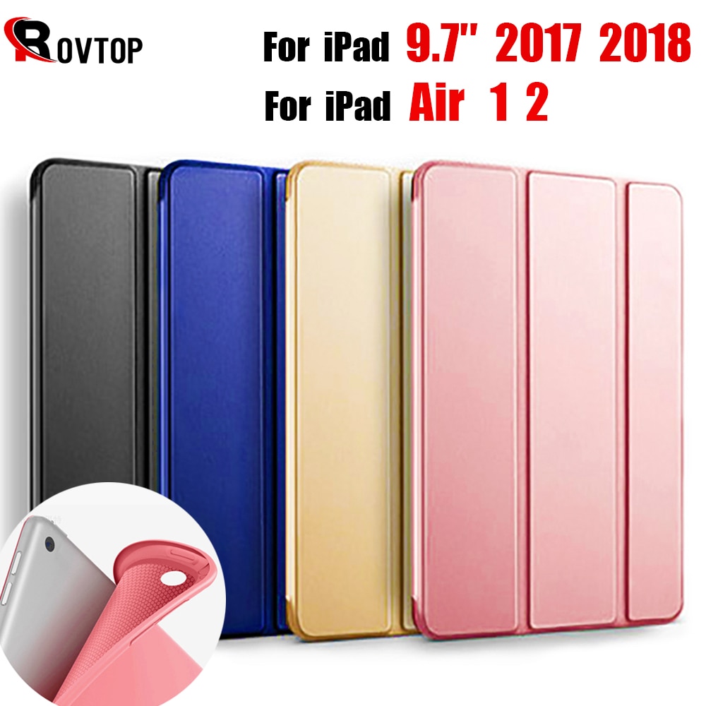 Rovtop Case Cover For iPad 9.7 Air 2 Air 1 Pro 10.5 Case Silicone Soft Leather Smart Case Cover for Generation Funda