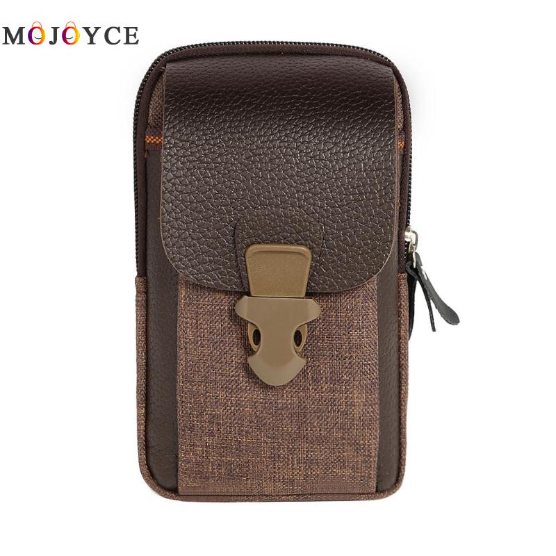 Zipper Männer Taille Taschen Kleine Karte Halter 6 zoll Telefon Packs Gürtel Tasche Fanny Pack: Coffee