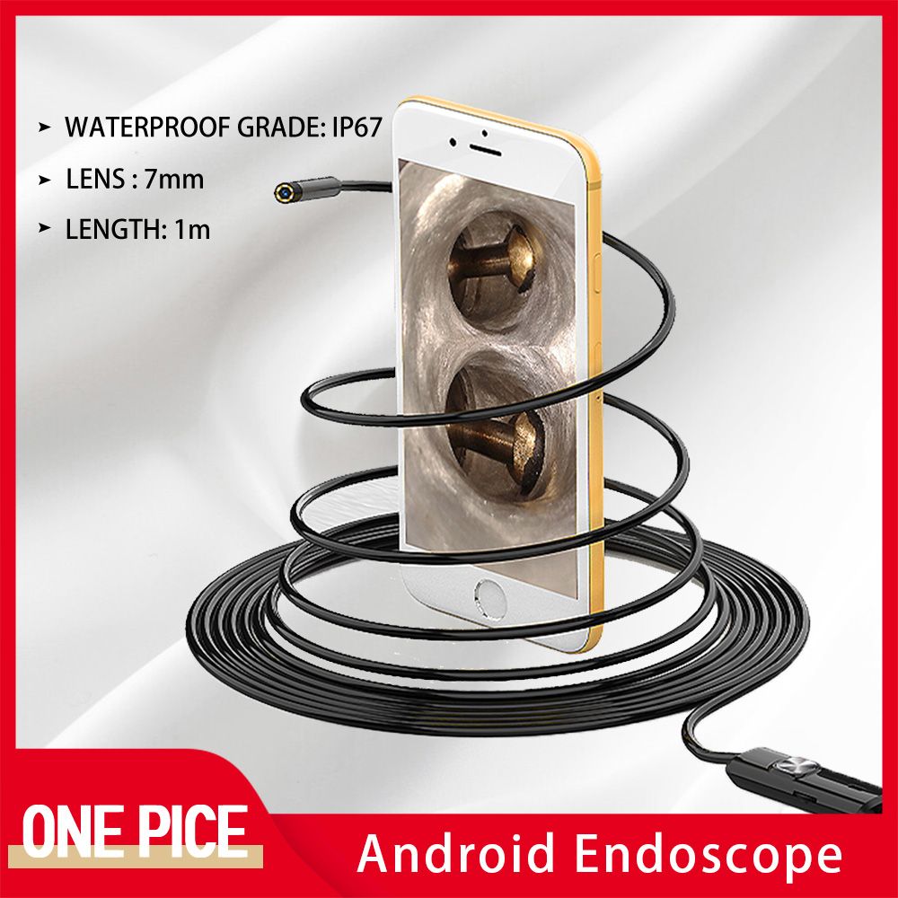 7.0 Mm Endoscoop Camera Flexibele IP67 Waterdichte Micro Usb Industriële Borescope Camera Voor Android Telefoon Pc 6LED Verstelbare A1