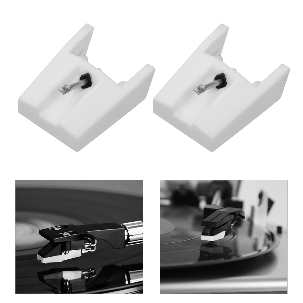 Record Player Needle Sapphire Tipped Ceramic Needle Stylus Tip Replacement Pack of 2