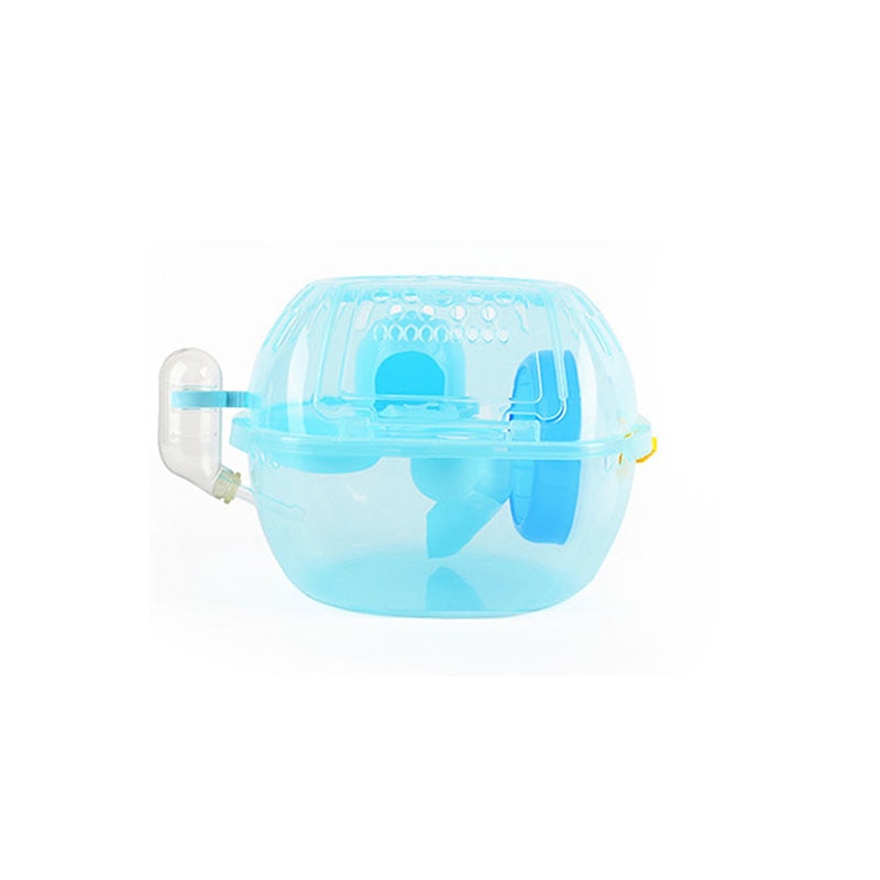 Portable Plastic Mini Hamster Cage Mice Nest Travel Small Animal Carrying Cage Living Habitat House for Small Pet: Blue