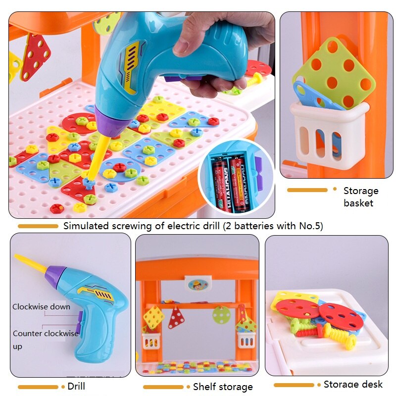 Children Early Educational Toys Play House Game Simulation Maintenance Tools Kids Hand Working Skills Exercise Draw-bar Box