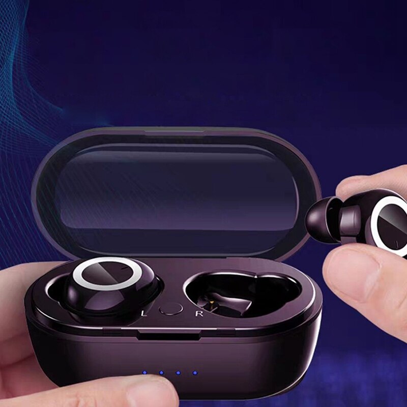 GT1 TWS Bluetooth5.0 Fingerprint Touch Earphones HD Stereo Wireless Headphones Noise Cancelling Gaming Headset