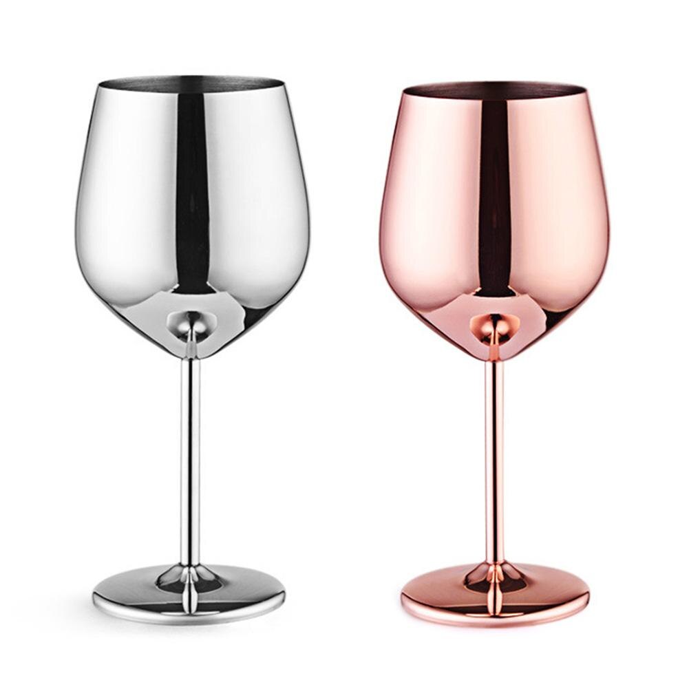 500mL Stainless Steel Single Layer Juice Drink Champagne Goblet Drum Shape Red Wine Cup Charms Party Supplies