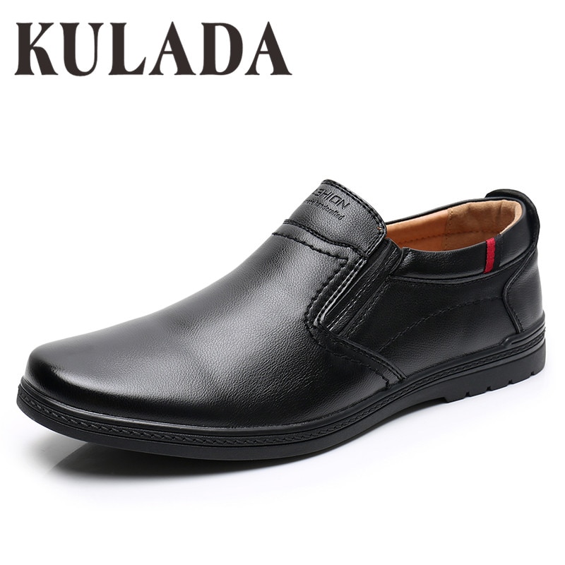KULADA-zapatos informales para hombre mocasines cómodos de cuero suave, a la , talla grande 46-49