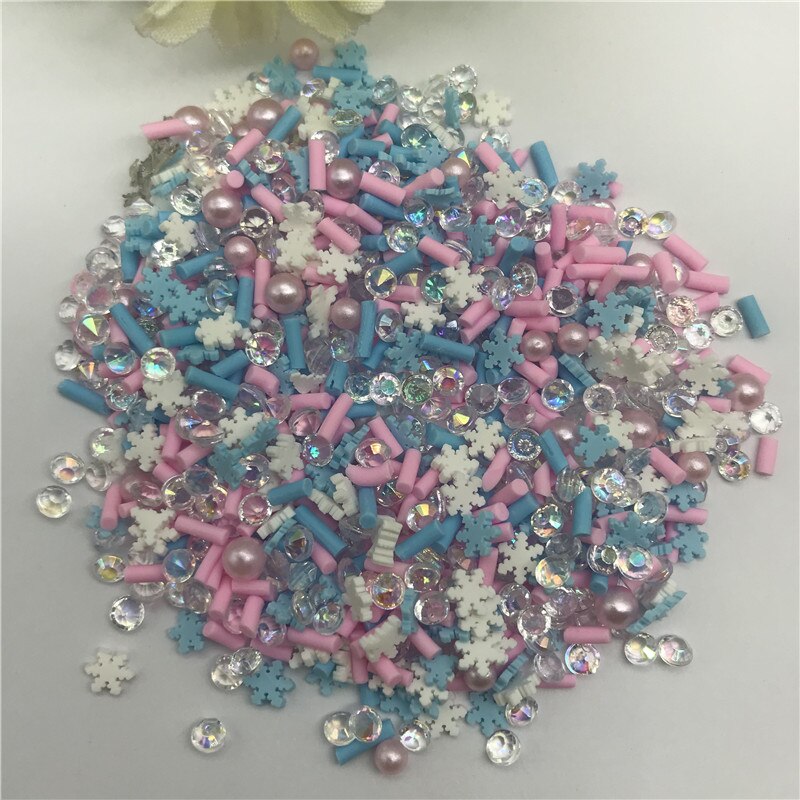 Suministros de resina para decoración de uñas, accesorios de arcilla transparente de polímero, lentejuelas para manualidades, scrapbook, batidos, manualidades, Navidad, 20g