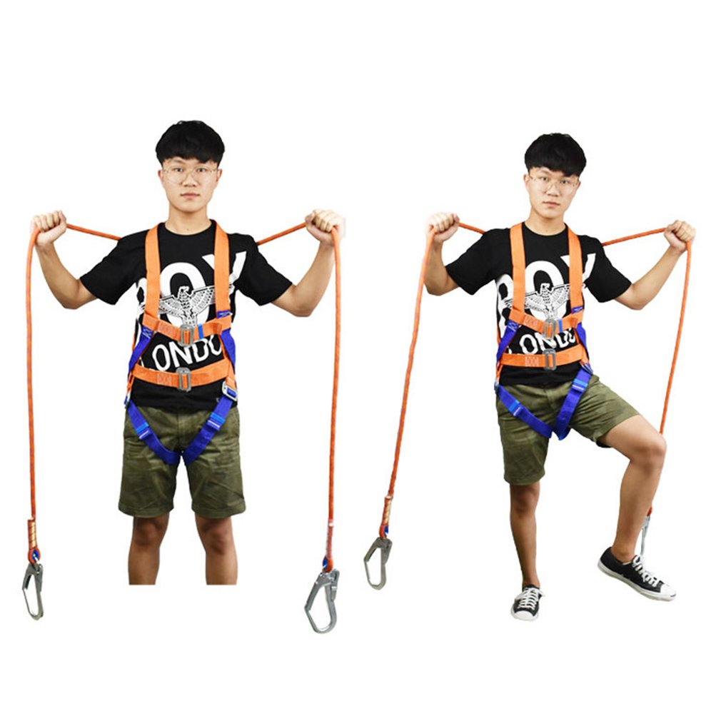 Aerial Work Polypropylene Double Rope Hook Five-point Full Body Harness High-altitude Industrial Safety Belt