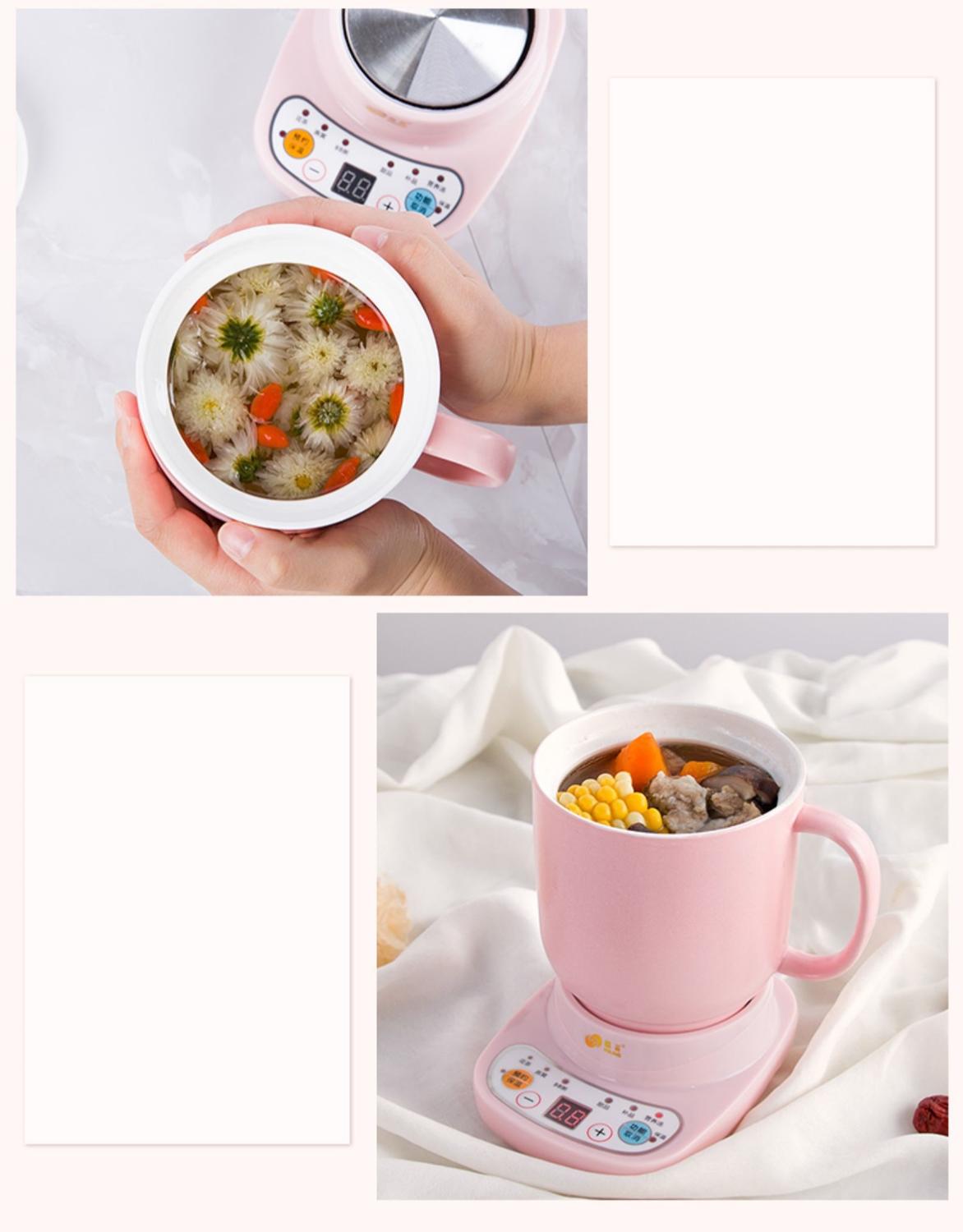 220V 600ML Mini Electric Stewing Pot Ceramic Automatic Electric Cooking Pot Multi Cooker EU/AU/UK/US Plug