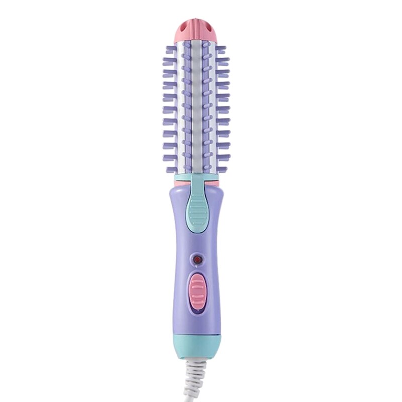 Electric Hair Styler Curler Curling Irons Dryers Travel Hair Straightener Ceramic Ionic Hair Curler Brush Eu Plug: Purple